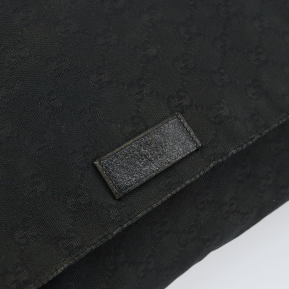 GUCCI GG Canvas Shoulder Bag Black Silver 146236 Auth 151273