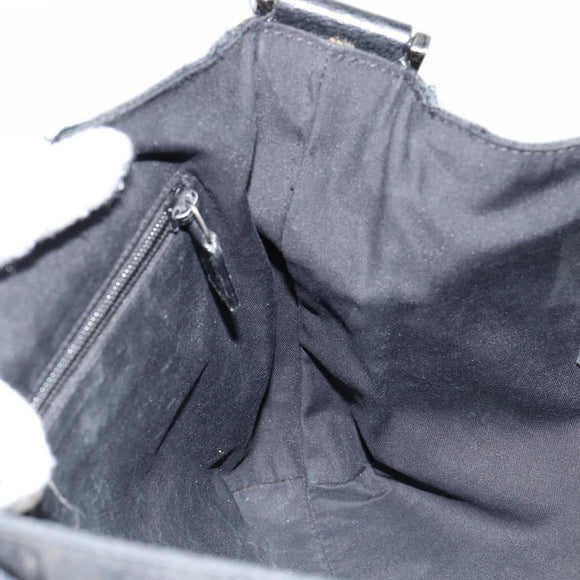 GUCCI GG Canvas Shoulder Bag Black Silver 146236 Auth 151273