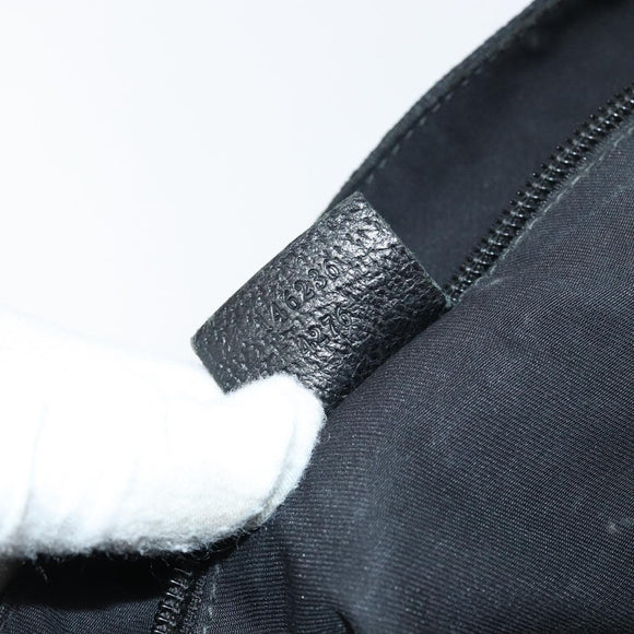 GUCCI GG Canvas Shoulder Bag Black Silver 146236 Auth 151273