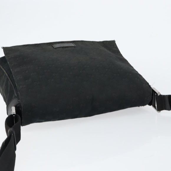 GUCCI GG Canvas Shoulder Bag Black Silver 146236 Auth 151273