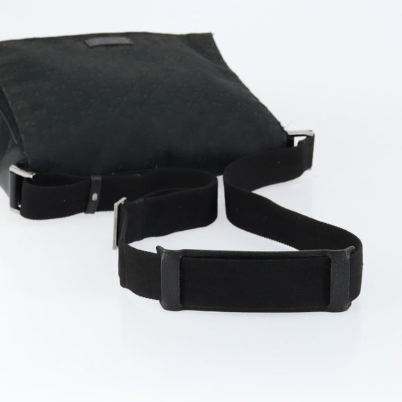 GUCCI GG Canvas Shoulder Bag Black Silver 146236 Auth 151273