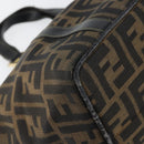 FENDI Zucca Canvas Hand Bag Black Brown gold Auth 151275-15