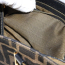 FENDI Zucca Canvas Hand Bag Black Brown gold Auth 151275-12
