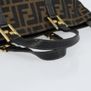 FENDI Zucca Canvas Hand Bag Black Brown gold Auth 151275-7