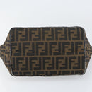 FENDI Zucca Canvas Hand Bag Black Brown gold Auth 151275-5