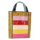 CHANEL Hand Bag Enamel Multicolor Gold CC Auth 151278-1