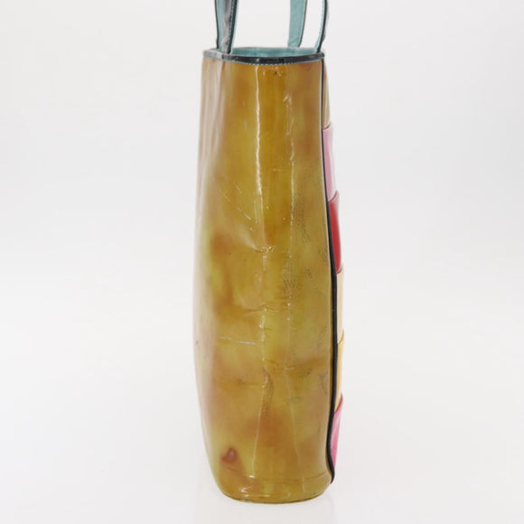 CHANEL Hand Bag Enamel Multicolor Gold CC Auth 151278