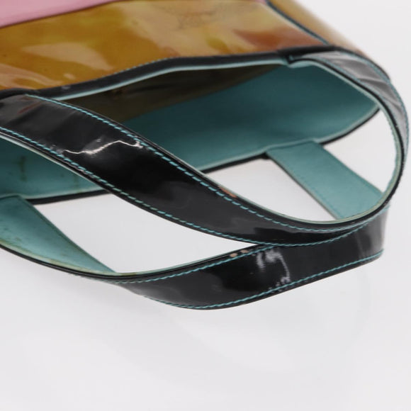 CHANEL Hand Bag Enamel Multicolor Gold CC Auth 151278