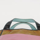 CHANEL Hand Bag Enamel Multicolor Gold CC Auth 151278-9