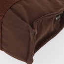 HERMES Her Line PM Tote Bag Canvas Brown Silver Auth 151279-14