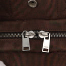 HERMES Her Line PM Tote Bag Canvas Brown Silver Auth 151279-10