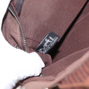 HERMES Her Line PM Tote Bag Canvas Brown Silver Auth 151279-17