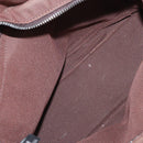 HERMES Her Line PM Tote Bag Canvas Brown Silver Auth 151279-11