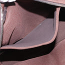 HERMES Her Line PM Tote Bag Canvas Brown Silver Auth 151279-20