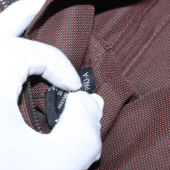 HERMES Her Line PM Tote Bag Canvas Brown Silver Auth 151279