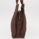 HERMES Her Line PM Tote Bag Canvas Brown Silver Auth 151279-3