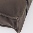 HERMES Fourre ToutMM Hand Bag Canvas Gray Silver Auth 151280-15