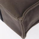 HERMES Fourre ToutMM Hand Bag Canvas Gray Silver Auth 151280-16