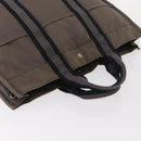 HERMES Fourre ToutMM Hand Bag Canvas Gray Silver Auth 151280-6