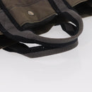 HERMES Fourre ToutMM Hand Bag Canvas Gray Silver Auth 151280-7