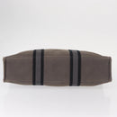 HERMES Fourre ToutMM Hand Bag Canvas Gray Silver Auth 151280-5