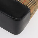 BURBERRY Nova Check Shoulder Bag Canvas Leather Beige Gold Auth 151281-16