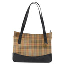 BURBERRY Nova Check Shoulder Bag Canvas Leather Beige Gold Auth 151281-13