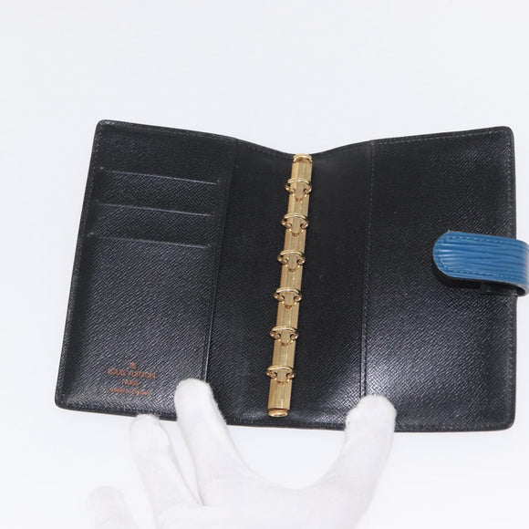 LOUIS VUITTON Epi Agenda PM Day Planner Cover Blue R20055 LV Auth 151290