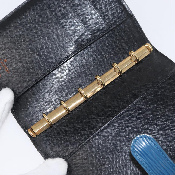 LOUIS VUITTON Epi Agenda PM Day Planner Cover Blue R20055 LV Auth 151290A