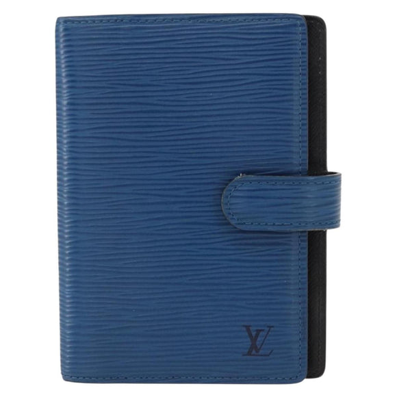 LOUIS VUITTON Epi Agenda PM Day Planner Cover Blue R20055 LV Auth 151290