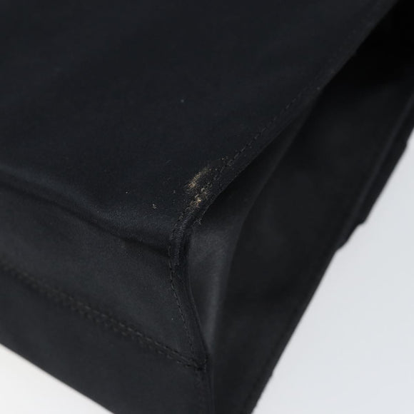 Salvatore Ferragamo Vala Hand Bag Satin 2way Black Silver Auth 151299