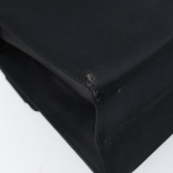 Salvatore Ferragamo Vala Hand Bag Satin 2way Black Silver Auth 151299