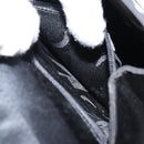 Salvatore Ferragamo Vala Hand Bag Satin 2way Black Silver Auth 151299-22