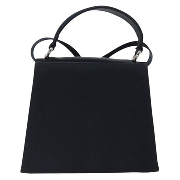 Salvatore Ferragamo Vala Hand Bag Satin 2way Black Silver Auth 151299 - 0