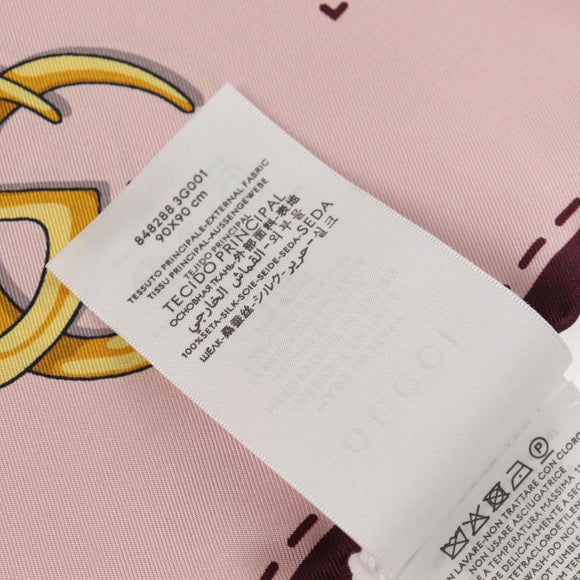 GUCCI x Yuko Higuchi Scarf Silk Beige Auth 151300M