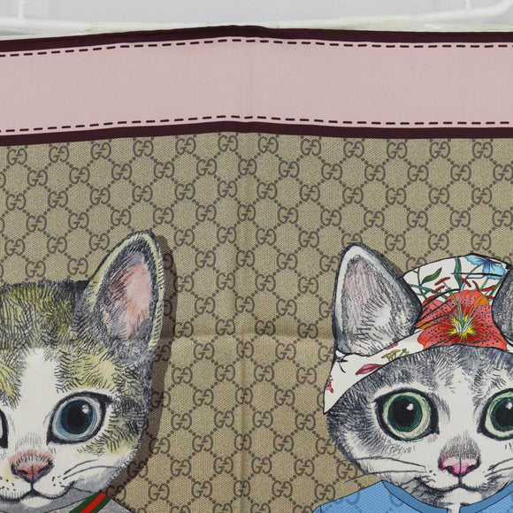 GUCCI x Yuko Higuchi Scarf Silk Beige Auth 151300M