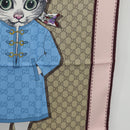 GUCCI x Yuko Higuchi Scarf Silk Beige Auth 151300M-7