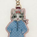 GUCCI GG Supreme x Yuko Higuchi Key Holder PVC Beige Gold Auth 151301M-3