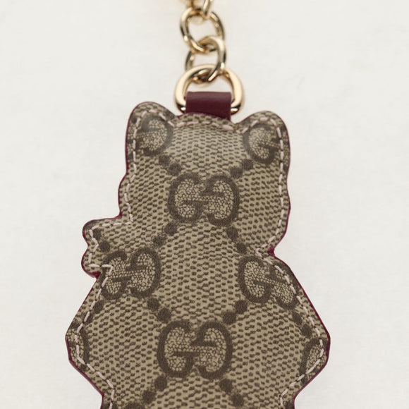 GUCCI GG Supreme x Yuko Higuchi Key Holder PVC Beige Gold Auth 151301M