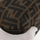 FENDI Zucca Canvas Vanity Pouch Black Brown gold Auth 151302-14