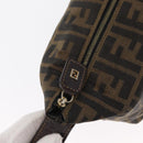 FENDI Zucca Canvas Vanity Pouch Black Brown gold Auth 151302-10