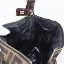 FENDI Zucca Canvas Vanity Pouch Black Brown gold Auth 151302-21