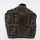 FENDI Zucca Canvas Vanity Pouch Black Brown gold Auth 151302-4