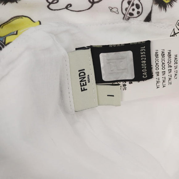 FENDI Baby Hats cotton White Auth 151306