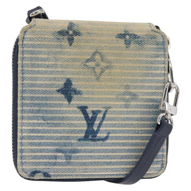 LOUIS VUITTON Monogram Watercolor Zippy Compact Wallet Blue M80461 Auth 151307
