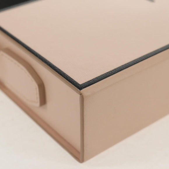 FENDI Box Horizontal Shoulder Bag Leather Pink Gold Auth 151310V