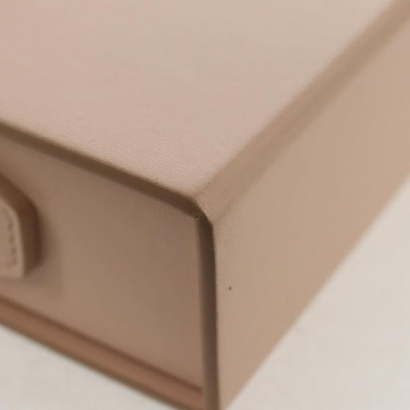 FENDI Box Horizontal Shoulder Bag Leather Pink Gold Auth 151310A