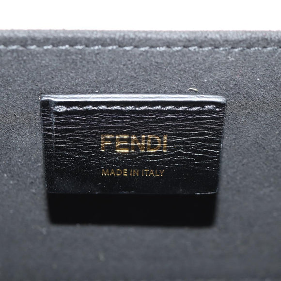 FENDI Box Horizontal Shoulder Bag Leather Pink Gold Auth 151310A