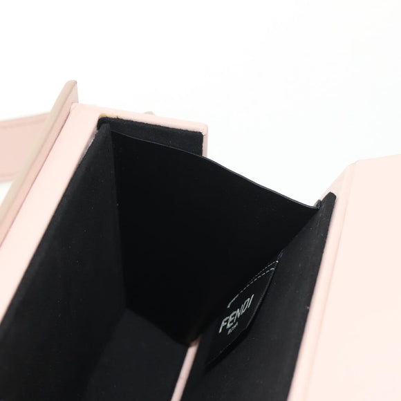 FENDI Box Horizontal Shoulder Bag Leather Pink Gold Auth 151310A
