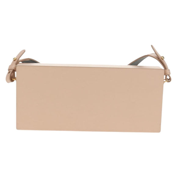 FENDI Box Horizontal Shoulder Bag Leather Pink Gold Auth 151310A